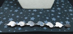7 HALF INCH SILVER LEAF BRACELET BK